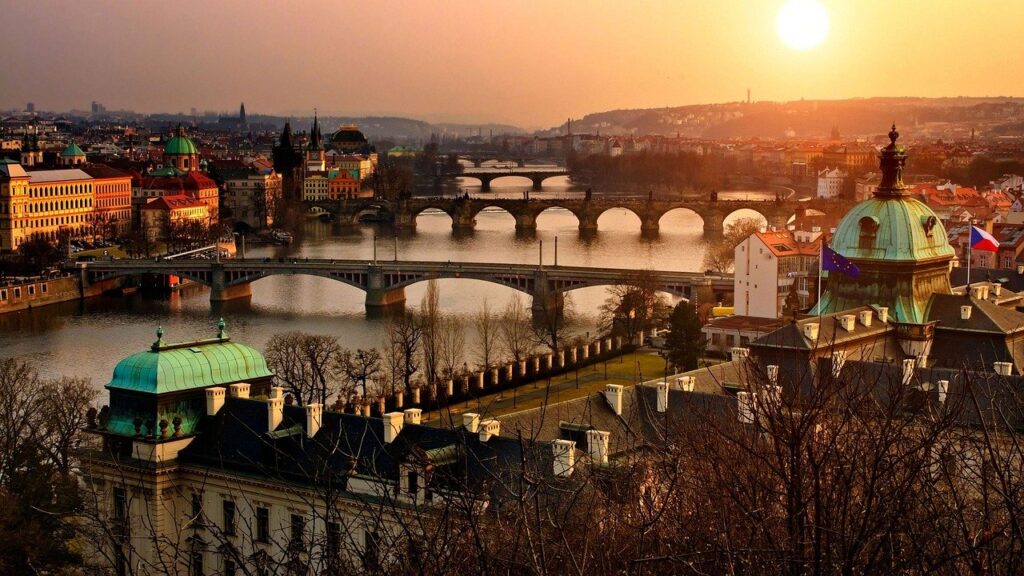 Solnedgang i Prag